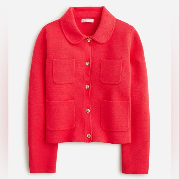 J.Crew Girls' Red Collared Sweater Lady Jacket—On Holiday Tee—Heart Sequin Tee - Picture 2 of 12